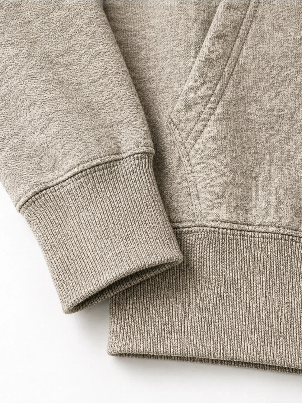 J.Crew Vintage Fleece Shawl Collar Hoodie Sweatshirt M Beige 100% Cotton Unisex